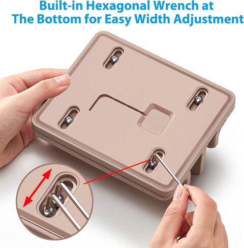 Leather Vertical Laptop Stand,Dual Laptop Holder Stand,Laptop Organizer with Adjustable Dock (18-26mm/0.7-1 in) for All MacBook/Tablet/Surface/Dell/iPad (Apricot) in Kuwait