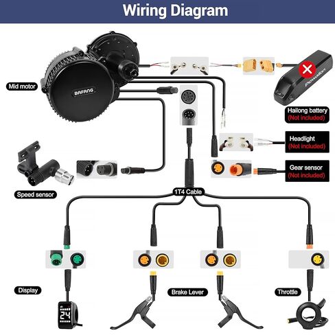 BAFANG BBS02B Mid Drive Motor Kit,48V 750W UART Bus Ebike Conversion Kit with LCD Display, USB Programmable, Fits 68-73mm Bottom Bracket, Battery Optional in Kuwait
