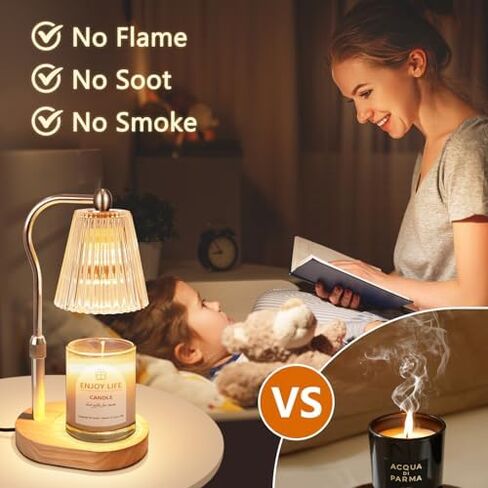 هدايا عيد الأم، مصباح تدفئة الشموع مع مؤقت خافت قابل للتعديل، ديكور منزلي عتيق للبرطمان المعطر in Kuwait