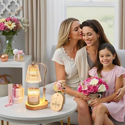 هدايا عيد الأم، مصباح تدفئة الشموع مع مؤقت خافت قابل للتعديل، ديكور منزلي عتيق للبرطمان المعطر in Kuwait