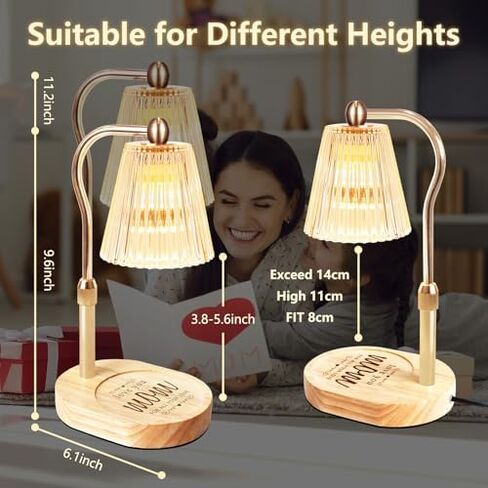Mothers Day Gifts,Candle Warmer Lamp with Timer Dimmer Adjustable Height,Vintage Home Decor for Scented Jar in Saudi Arabia