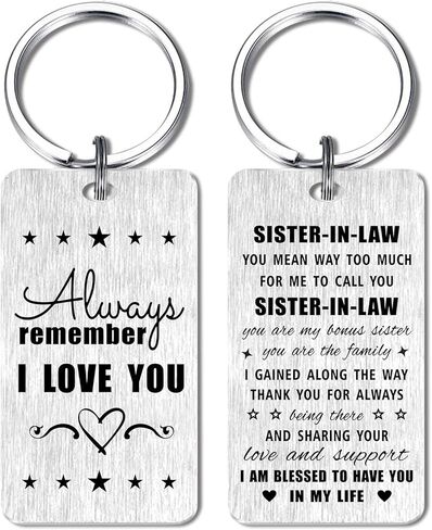 Gezxin Valentines Day Gifts for Sister In Law - Gifts for Sister In Law Birthday Wedding Easter Thanksgiving Keychain in Saudi Arabia