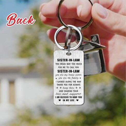 Gezxin Valentines Day Gifts for Sister In Law - Gifts for Sister In Law Birthday Wedding Easter Thanksgiving Keychain in Saudi Arabia