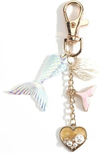 Mermaid Keychain,Merimaid Tail Keychain with Seashell Charm,Beach Gifts for Women Birthday Christmas Valentine in Saudi Arabia