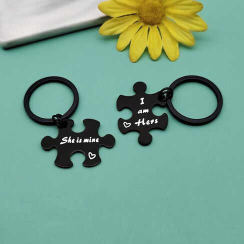 Baipilu Funny Lesbian Gifts Puzzle Piece Keychains Set Gay Pride Gift LGBT Keyring For Girlfriend Her Couple Present for Birthday Anniversary Keychains for Wedding Valentines Day in Saudi Arabia