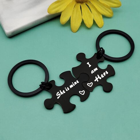 Baipilu Funny Lesbian Gifts Puzzle Piece Keychains Set Gay Pride Gift LGBT Keyring For Girlfriend Her Couple Present for Birthday Anniversary Keychains for Wedding Valentines Day in Saudi Arabia
