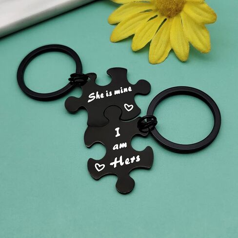 Baipilu Funny Lesbian Gifts Puzzle Piece Keychains Set Gay Pride Gift LGBT Keyring For Girlfriend Her Couple Present for Birthday Anniversary Keychains for Wedding Valentines Day in Saudi Arabia
