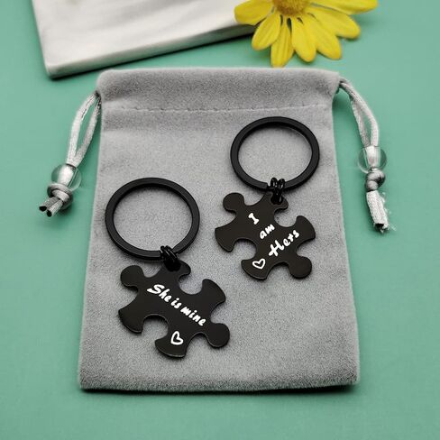 Baipilu Funny Lesbian Gifts Puzzle Piece Keychains Set Gay Pride Gift LGBT Keyring For Girlfriend Her Couple Present for Birthday Anniversary Keychains for Wedding Valentines Day in Saudi Arabia