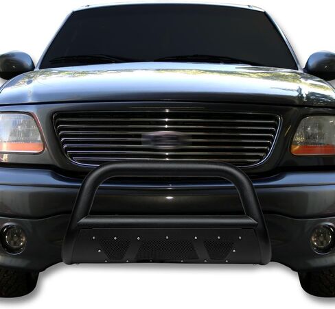 7422443217235 متوافق مع 1997-2003 Ford F150 F250 Light Duty / 2004 Heritage / 1997-2002 Expedition مزخرف باللون الأسود مرصع بشبكة على شكل بول مع لوحة انزلاقية in Saudi Arabia