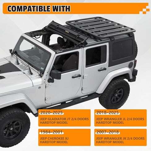 دعامات تثبيت رف السقف لموديلات Wrangler JL/JK وGladiator JT وCherokee XJ من 1984-2024 (4 عبوات) in Kuwait