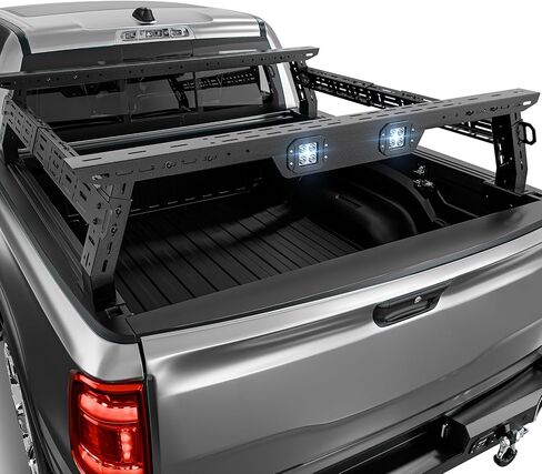 for F150 F250 F350 & Ranger Overland 11.2-13.2" High Truck Bed Racks with 2 Led Light Compatible with 2004-2025 Ford F-150 F-250 F-350 & Ranger, Ladder Rack for Bed Rail in Kuwait