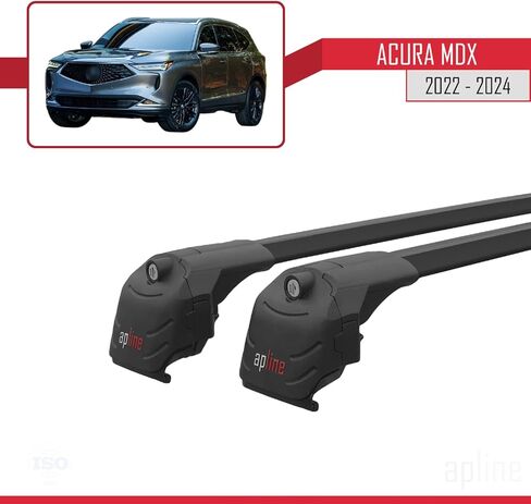 متوافق مع Acura MDX 2022-2026 (YD9) ACE-2 نوع رف سقف السيارة شريط متقاطع قضبان ألومنيوم سوداء in Kuwait