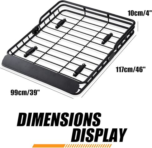 46" x 39" Heavy Duty Roof Rack Rooftop Cargo Carrier Basket,Universal Car Top Luggage Holder roof Rack Fits for SUV and Pick Up Truck,550lb Capacity in Saudi Arabia