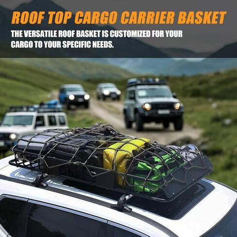 46" x 39" Heavy Duty Roof Rack Rooftop Cargo Carrier Basket,Universal Car Top Luggage Holder roof Rack Fits for SUV and Pick Up Truck,550lb Capacity in Saudi Arabia