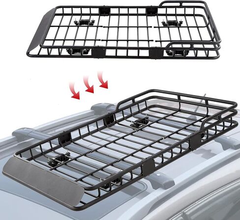 46" x 39" Heavy Duty Roof Rack Rooftop Cargo Carrier Basket,Universal Car Top Luggage Holder roof Rack Fits for SUV and Pick Up Truck,550lb Capacity in Saudi Arabia