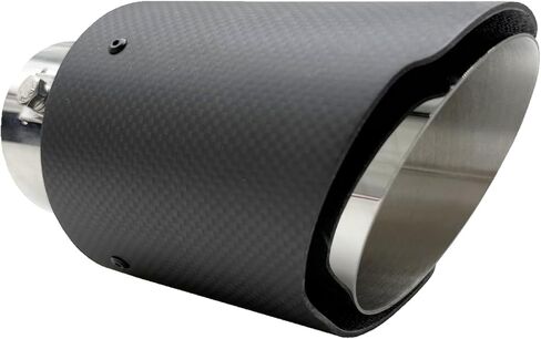 Tail Throat Exhaust Muffler Tip Blue LED Carbon Fiber Universal Vehicles Exhaust Tail Throat 2.5 Inch Inlet 3.5 Inch Outlet - Straight Style in Saudi Arabia