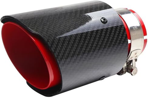 Car Exhaust Tip for Fiat 124 Spider 2016 2017 2018 2019 2020 2021, Car Exhaust Pipe Stainless Steel Exhaust Tail Pipe Tail Throat Tail Pipe Car Accessories,Glossy/Red 63-89mm in Saudi Arabia
