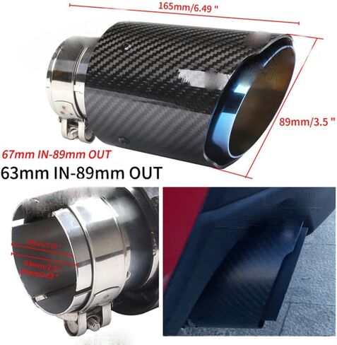 Car Exhaust Tip for Fiat 124 Spider 2016 2017 2018 2019 2020 2021, Car Exhaust Pipe Stainless Steel Exhaust Tail Pipe Tail Throat Tail Pipe Car Accessories,Glossy/Red 63-89mm in Saudi Arabia