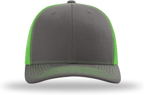 Joe's USA Richardson 112 Trucker Hat - Premium Adjustable Snapback Hats-OSFM-1 Pack-Charcoal/Neon Green in Saudi Arabia