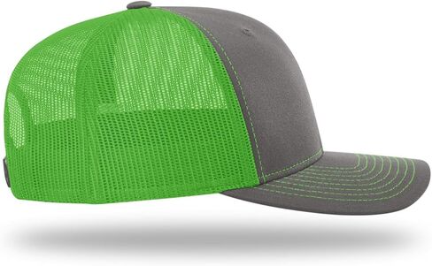 Joe's USA Richardson 112 Trucker Hat - Premium Adjustable Snapback Hats-OSFM-1 Pack-Charcoal/Neon Green in Saudi Arabia