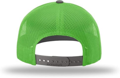 Joe's USA Richardson 112 Trucker Hat - Premium Adjustable Snapback Hats-OSFM-1 Pack-Charcoal/Neon Green in Saudi Arabia
