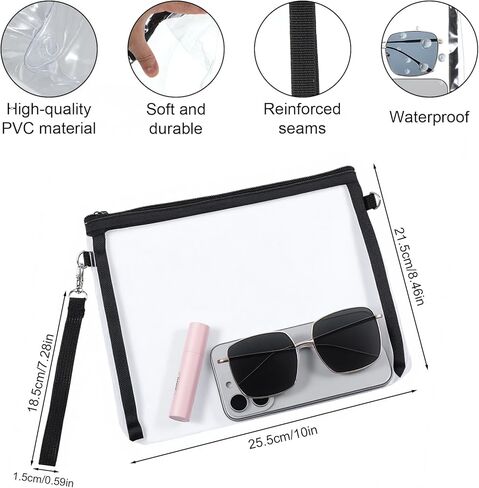 Clear Purses for Women with Adjustable Strap, Clear Bag Stadium Approved Stadium Approved Crossbody Zipper Handbag Crossbody Bag Stadiums Approveds for Sports, Transparent Stadiums Bags for Concert in Saudi Arabia