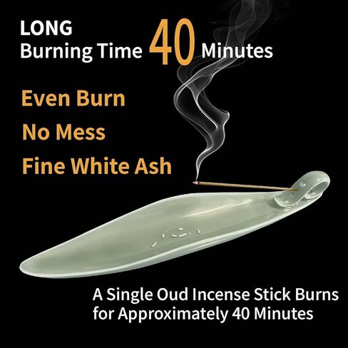 Oud Agarwood Incense Sticks with Holder,Natural Charcoal Free Organic Clean Burning.Premium Quality Oud Sticks(30+Sticks, 8.2 inch),Exquisitely Gift-Boxed for Gift in Saudi Arabia