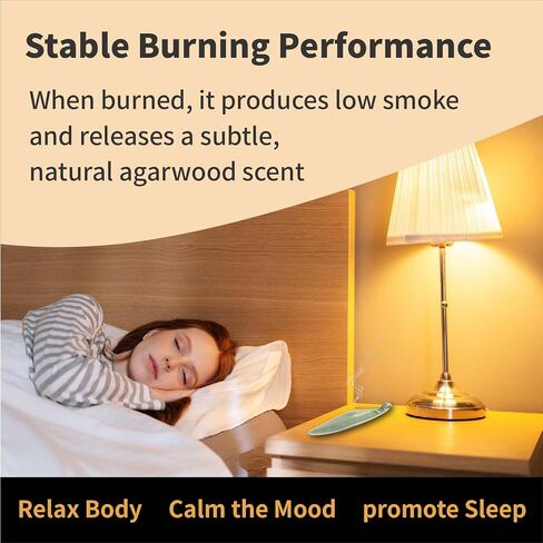 Oud Agarwood Incense Sticks with Holder,Natural Charcoal Free Organic Clean Burning.Premium Quality Oud Sticks(30+Sticks, 8.2 inch),Exquisitely Gift-Boxed for Gift in Saudi Arabia