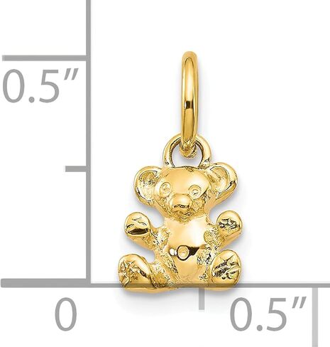 10K Yellow Gold 3D Teddy Bear Charm Polished Jewelry in Saudi Arabia