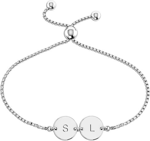 LeCalla Personalized Customized Sterling Silver Engraved Initial Name Message Bolo Bracelet for Women Teen in Saudi Arabia