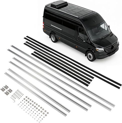 Roof Rack Side Rails Compatible with 2007-2020 Mercedes Benz Sprinter 170 Wheel Base Cargo Racks Aluminum in Saudi Arabia