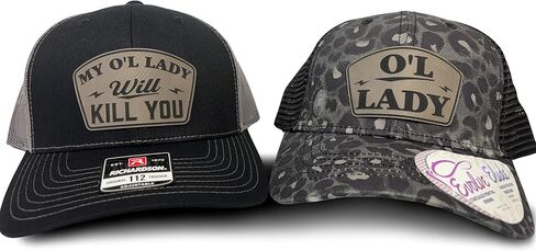 My Ol’ Lady Will Kill You Trucker Hat – Funny Couples Hat with Leatherette Patch – Mesh Snapback Cap for Men & Women in Saudi Arabia