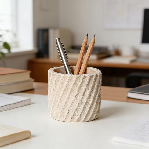 Concrete Match Holder, Decorative Matchbox for Fireplace, Candles, Parlor, Cute Jar for Home Decor Gift, with 2 Match Striker frictions and 10 spare Match es Papers, Matches Not Included in Saudi Arabia