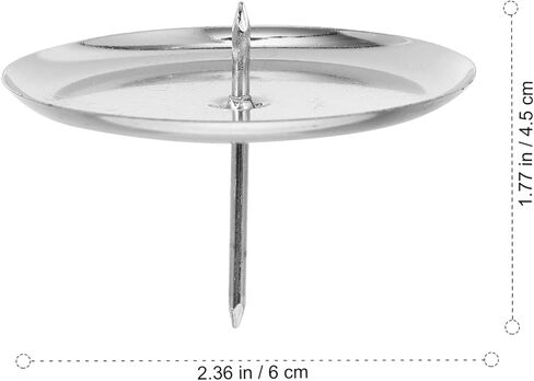 Metal Round Pin Candle Holders, 10PCS Silver Candle Spike Plate Base for Advent Wreath, Wedding Table Centerpiece, DIY Cake Decorating & Christmas Ornament in Saudi Arabia