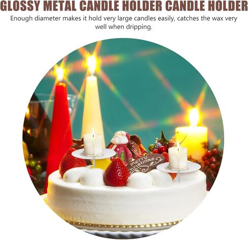 Metal Round Pin Candle Holders, 10PCS Silver Candle Spike Plate Base for Advent Wreath, Wedding Table Centerpiece, DIY Cake Decorating & Christmas Ornament in Saudi Arabia