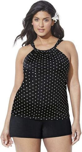 Swimsuits For All High Neck Tankini Set with Banded Short in Saudi Arabia