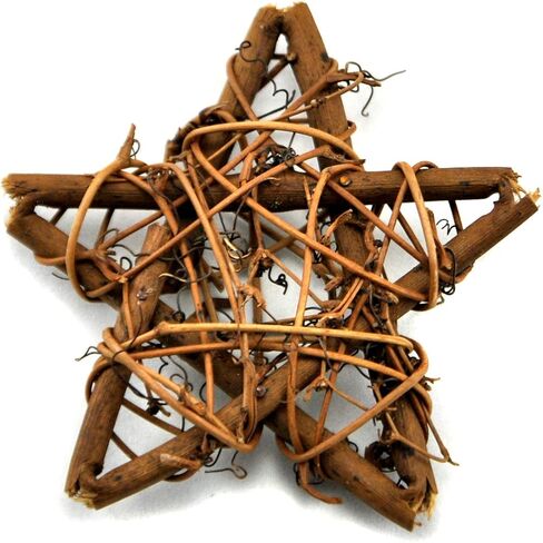 6 قطع من نجوم كرمة الخيزران المصنوعة من الخيزران الطبيعي مقاس 15.24 سم لتزيين شجرة إكليل حديقة المنزل in Kuwait