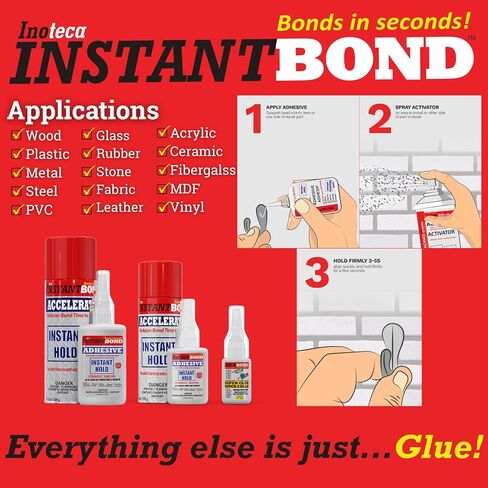 Instant Bond Super Fast Strongest Glue & Accelerator Small Kit 50ml/170g(1) in Saudi Arabia