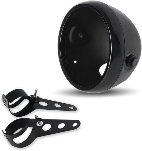 Two-pack: 1 * 5.75" Motorcycle Headlight Shell & a pair of 35-43mm Headlight Bracket in Kuwait