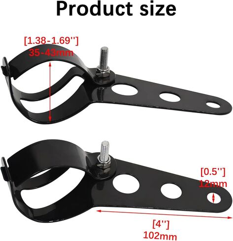 Two-pack: 1 * 5.75" Motorcycle Headlight Shell & a pair of 35-43mm Headlight Bracket in Kuwait
