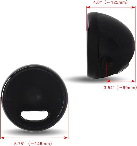 Two-pack: 1 * 5.75" Motorcycle Headlight Shell & a pair of 35-43mm Headlight Bracket in Kuwait