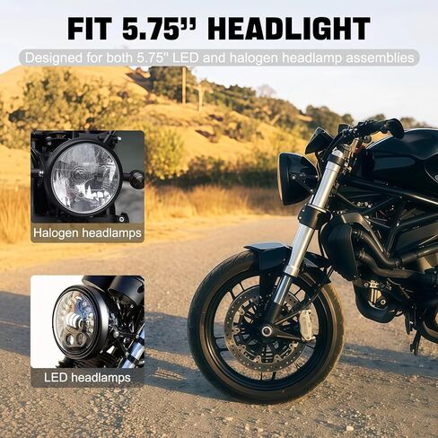Two-pack: 1 * 5.75" Motorcycle Headlight Shell & a pair of 35-43mm Headlight Bracket in Kuwait