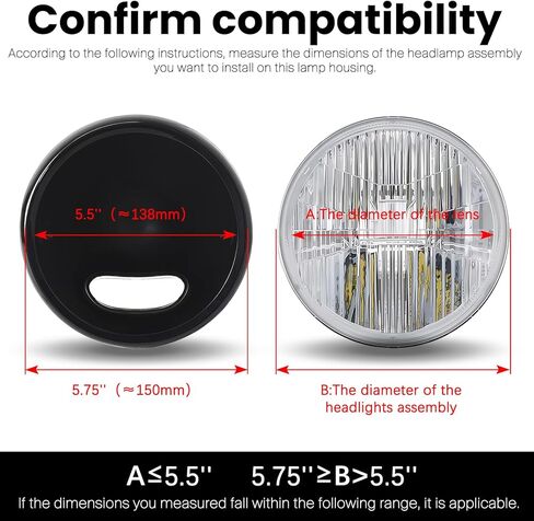 Two-pack: 1 * 5.75" Motorcycle Headlight Shell & a pair of 35-43mm Headlight Bracket in Kuwait
