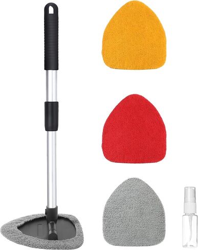 Car Cleaning Kit,Windshield Cleaner Tool,Car Accessories Auto Cleaning Supplies Tools,Windshield Wiper Cleaner with Extendable Long-Reach Handle,Auto Glass Cleaning,Suitable for Most Cars in Kuwait