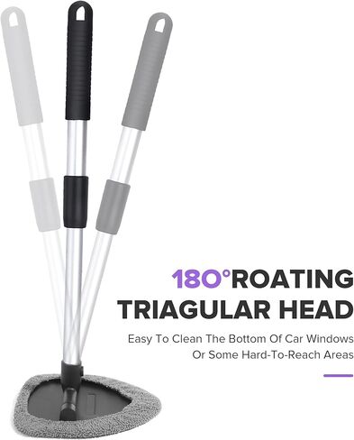 Car Cleaning Kit,Windshield Cleaner Tool,Car Accessories Auto Cleaning Supplies Tools,Windshield Wiper Cleaner with Extendable Long-Reach Handle,Auto Glass Cleaning,Suitable for Most Cars in Kuwait