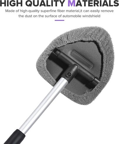 Car Cleaning Kit,Windshield Cleaner Tool,Car Accessories Auto Cleaning Supplies Tools,Windshield Wiper Cleaner with Extendable Long-Reach Handle,Auto Glass Cleaning,Suitable for Most Cars in Kuwait
