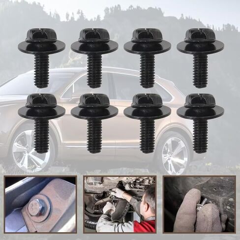 8Pcs 12mm Top Front Skid Plate Bolts and Gasket Black Fits for 2000-2019 Toyota Tundra in Kuwait