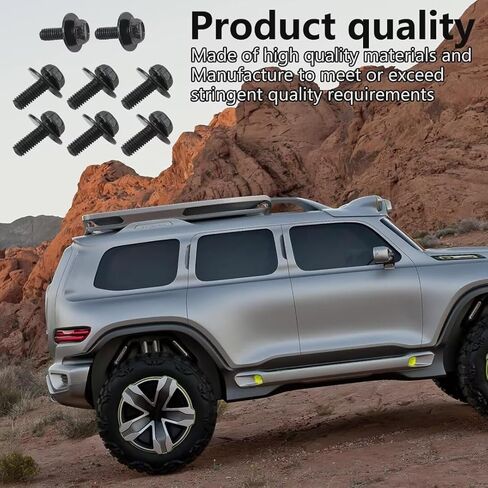 8Pcs 12mm Top Front Skid Plate Bolts and Gasket Black Fits for 2000-2019 Toyota Tundra in Kuwait