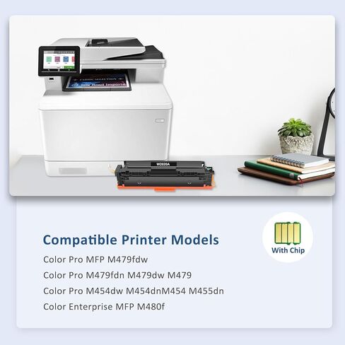 414A Toner Cartridges 4 Pack MFP M479fdw (with Chip)| Replacement for 414A 414X Works for Color Pro M479fdn M454dw M454dn M479 M454 Printer Ink W2020A W2020X| Black Cyan Yellow Magenta in Kuwait