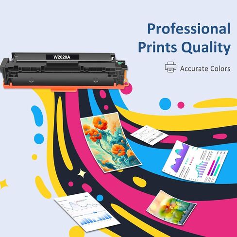 414A Toner Cartridges 4 Pack MFP M479fdw (with Chip)| Replacement for 414A 414X Works for Color Pro M479fdn M454dw M454dn M479 M454 Printer Ink W2020A W2020X| Black Cyan Yellow Magenta in Kuwait